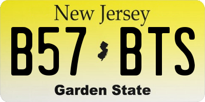NJ license plate B57BTS