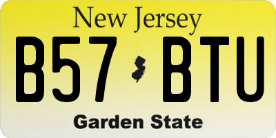 NJ license plate B57BTU