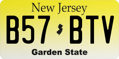 NJ license plate B57BTV