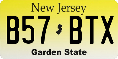 NJ license plate B57BTX