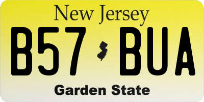 NJ license plate B57BUA