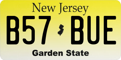 NJ license plate B57BUE