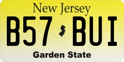 NJ license plate B57BUI