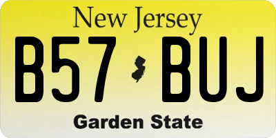 NJ license plate B57BUJ