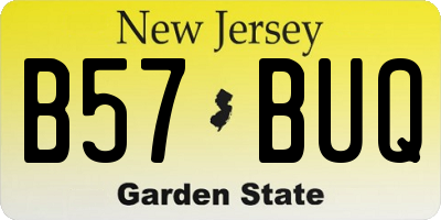 NJ license plate B57BUQ