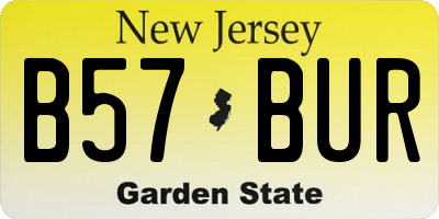 NJ license plate B57BUR