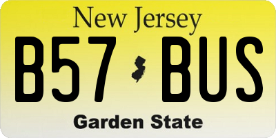 NJ license plate B57BUS