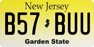 NJ license plate B57BUU