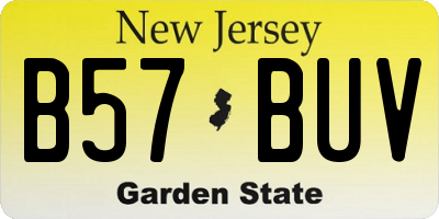 NJ license plate B57BUV