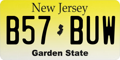 NJ license plate B57BUW