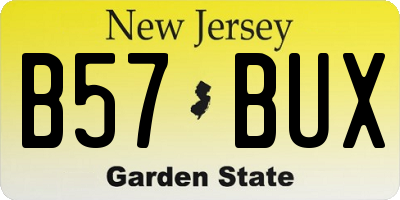 NJ license plate B57BUX