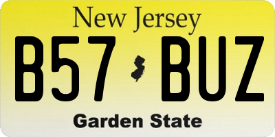 NJ license plate B57BUZ