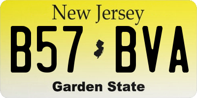 NJ license plate B57BVA