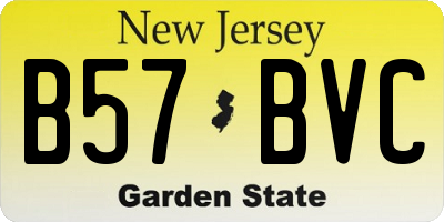 NJ license plate B57BVC