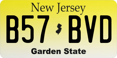 NJ license plate B57BVD