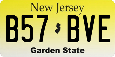 NJ license plate B57BVE