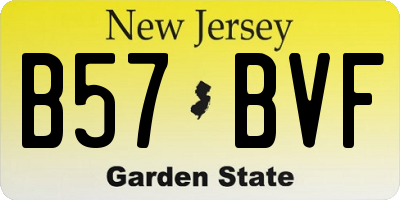NJ license plate B57BVF