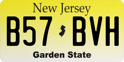 NJ license plate B57BVH