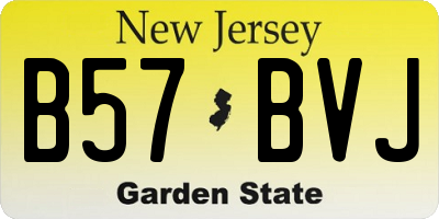 NJ license plate B57BVJ
