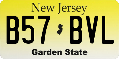 NJ license plate B57BVL