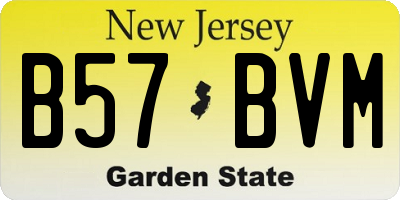 NJ license plate B57BVM