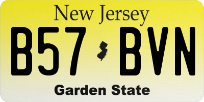 NJ license plate B57BVN