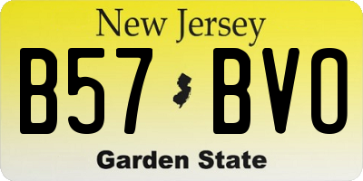 NJ license plate B57BVO