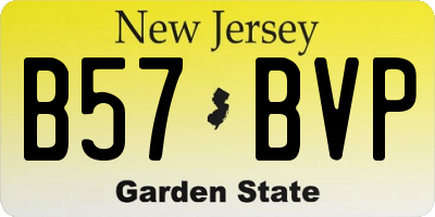 NJ license plate B57BVP