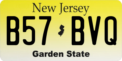 NJ license plate B57BVQ