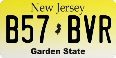 NJ license plate B57BVR