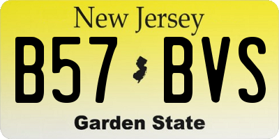 NJ license plate B57BVS