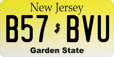 NJ license plate B57BVU