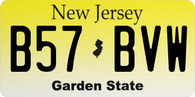 NJ license plate B57BVW
