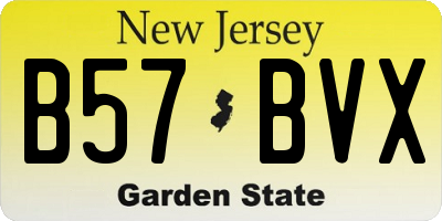 NJ license plate B57BVX