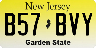 NJ license plate B57BVY