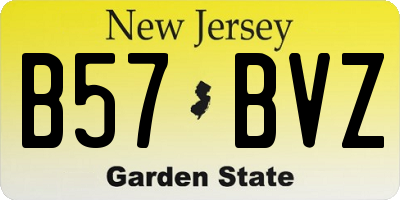 NJ license plate B57BVZ