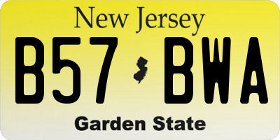 NJ license plate B57BWA