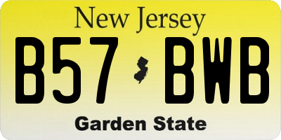 NJ license plate B57BWB