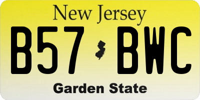 NJ license plate B57BWC