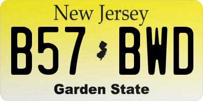 NJ license plate B57BWD