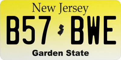 NJ license plate B57BWE