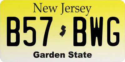 NJ license plate B57BWG