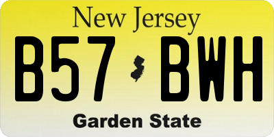 NJ license plate B57BWH