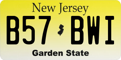 NJ license plate B57BWI