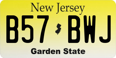 NJ license plate B57BWJ