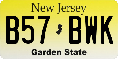 NJ license plate B57BWK