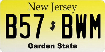 NJ license plate B57BWM
