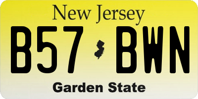 NJ license plate B57BWN