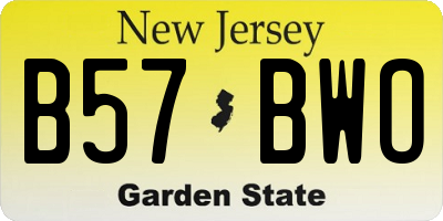 NJ license plate B57BWO