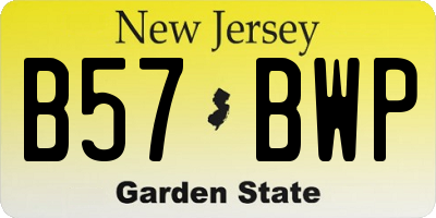 NJ license plate B57BWP